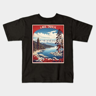 Lake Tahoe Sierra Nevada United States of America Tourism Vintage Poster Kids T-Shirt